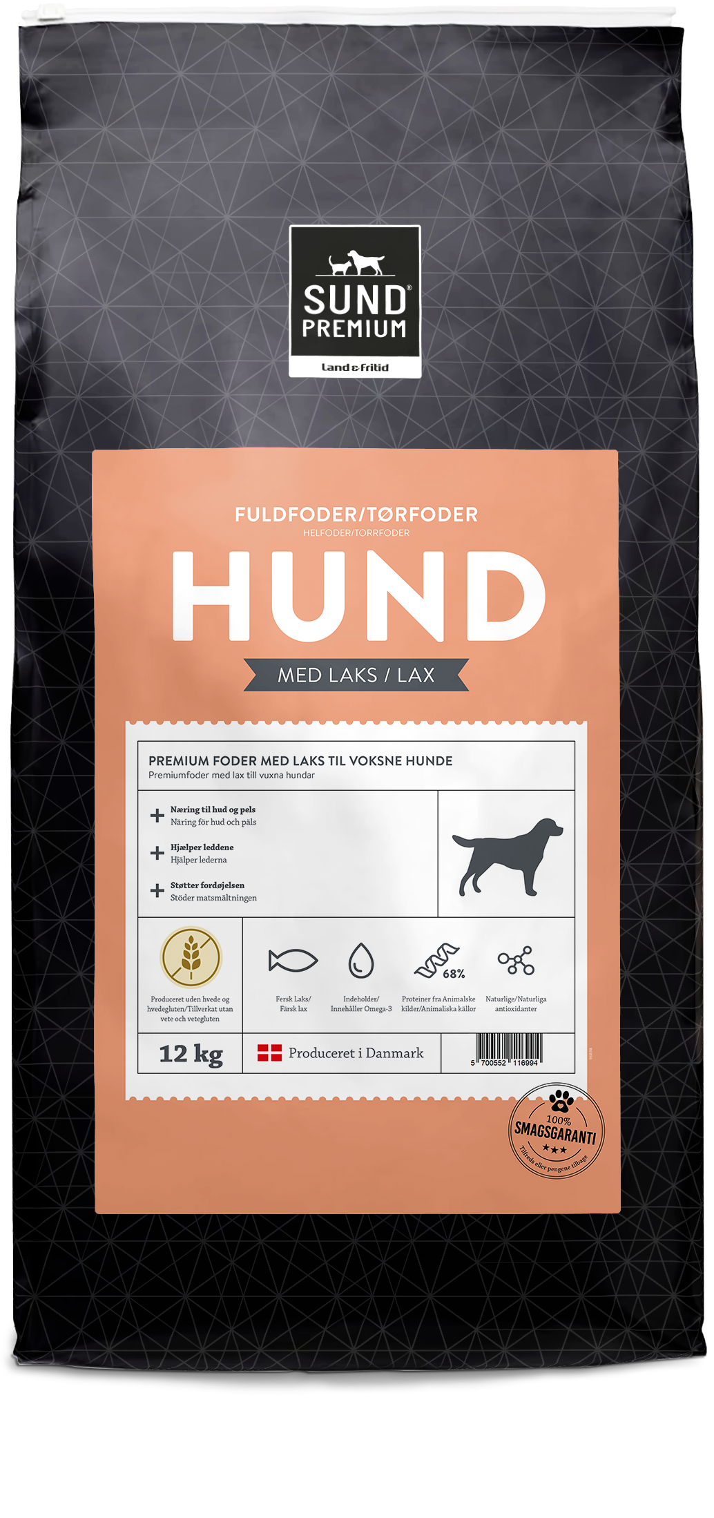 Sund Premium Hund Grain Free Lax - 12 KG
