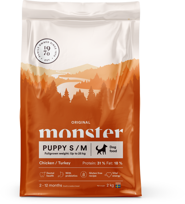 Monster Dog Orig. Puppy S/M Chick/Turkey - 2 KG