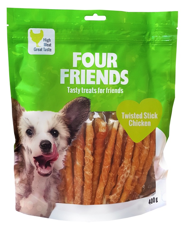 Four Friends Twisted Stick Chicken - 12,5 CM 40-PACK